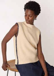Blanket Stitch Wool Mix Tank