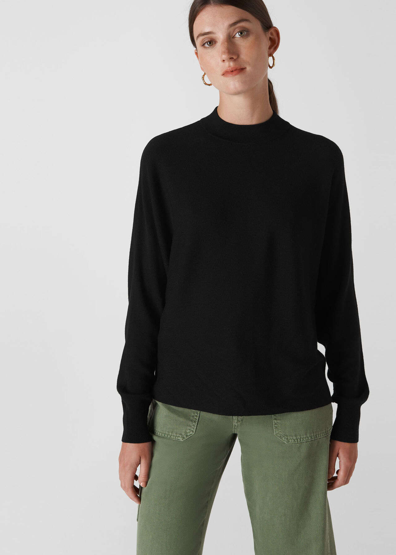 Dolman Silk Mix Knit Black