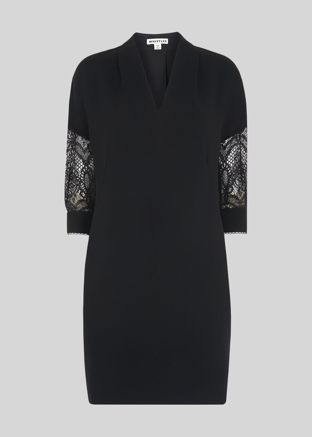 Paige Lace Sleeve Dress Black