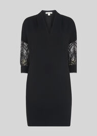 Paige Lace Sleeve Dress Black