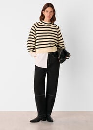Stripe Detail Cotton Knit
