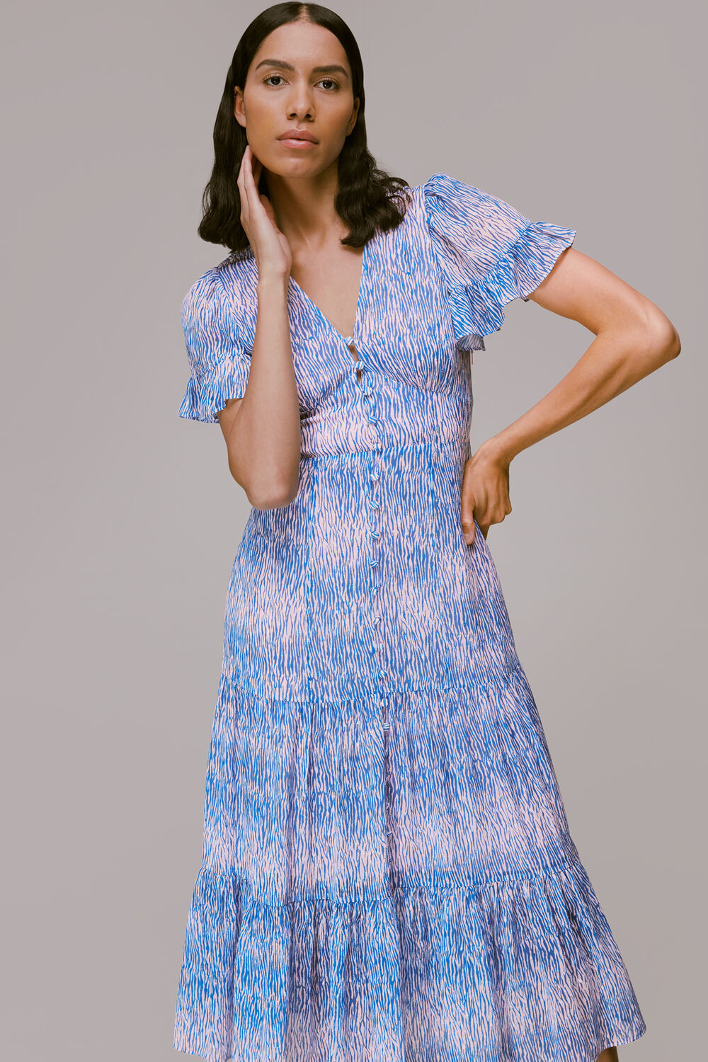Tiger Dobby Midi Dress