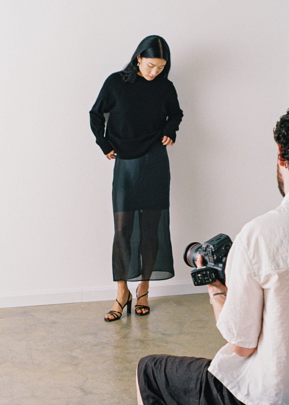 Cashmere Seam Detail Crew Knit