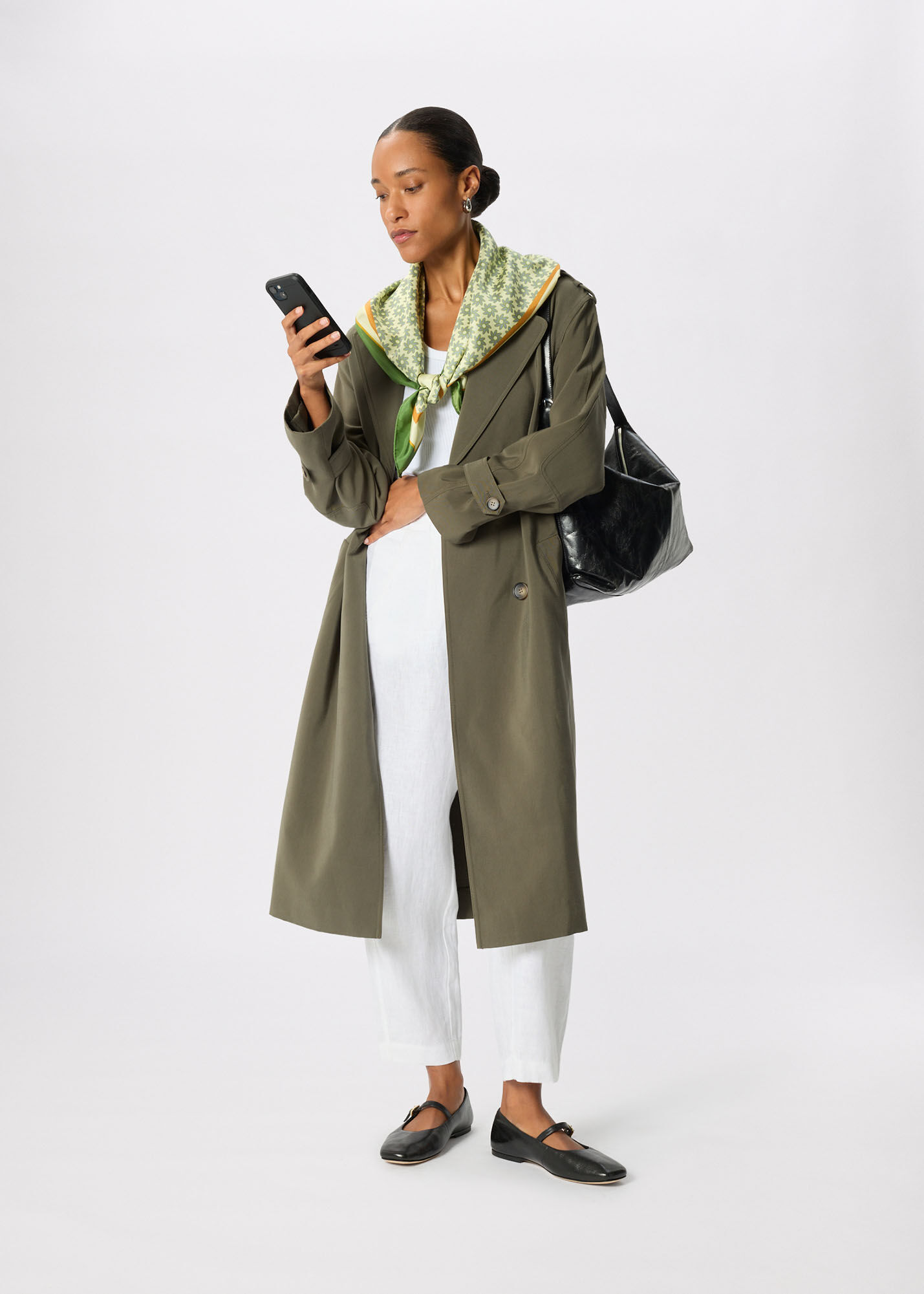 Khaki Riley Trench Coat | WHISTLES | Whistles US |