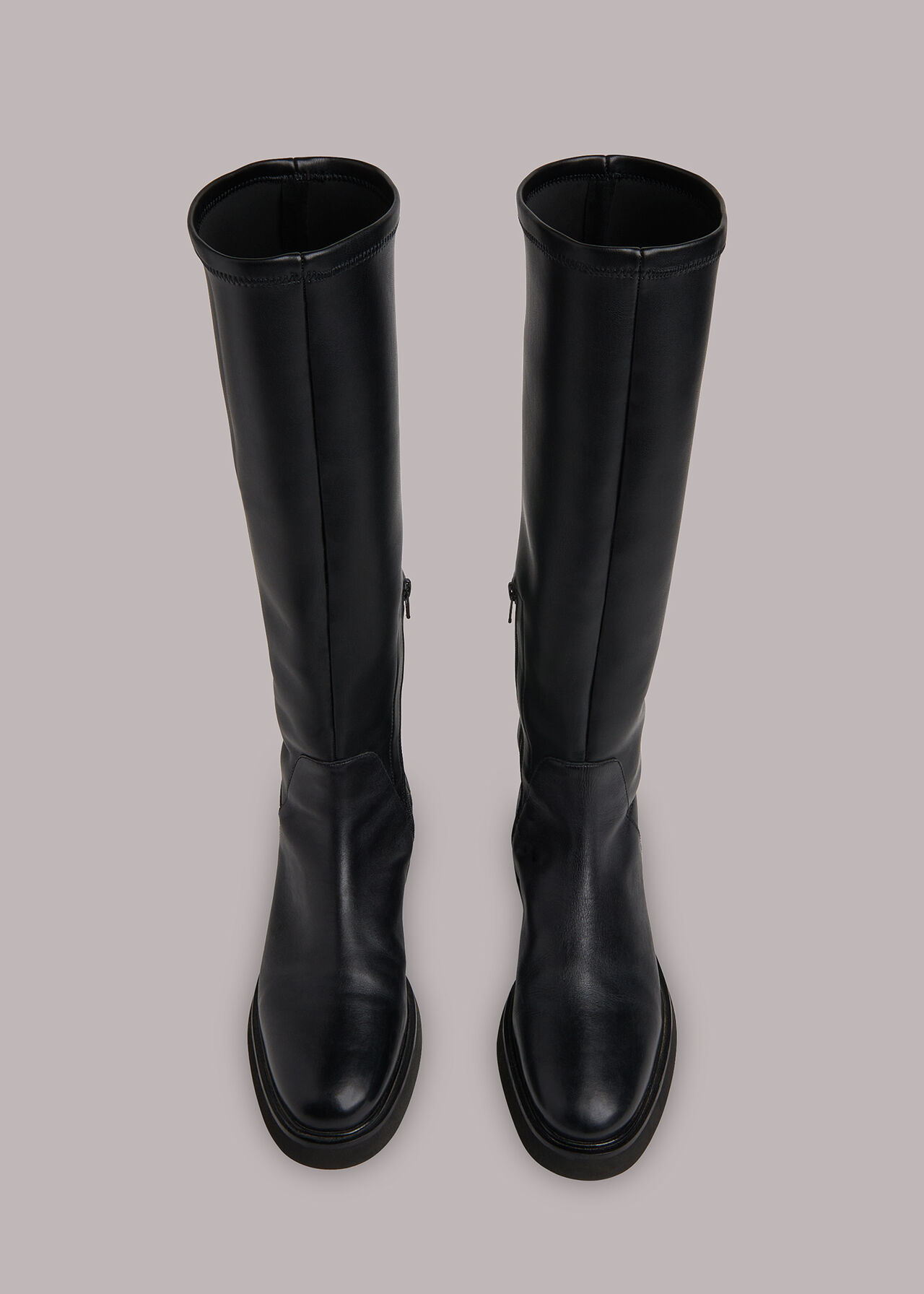 Black Quin Stretch Knee High Boot | WHISTLES