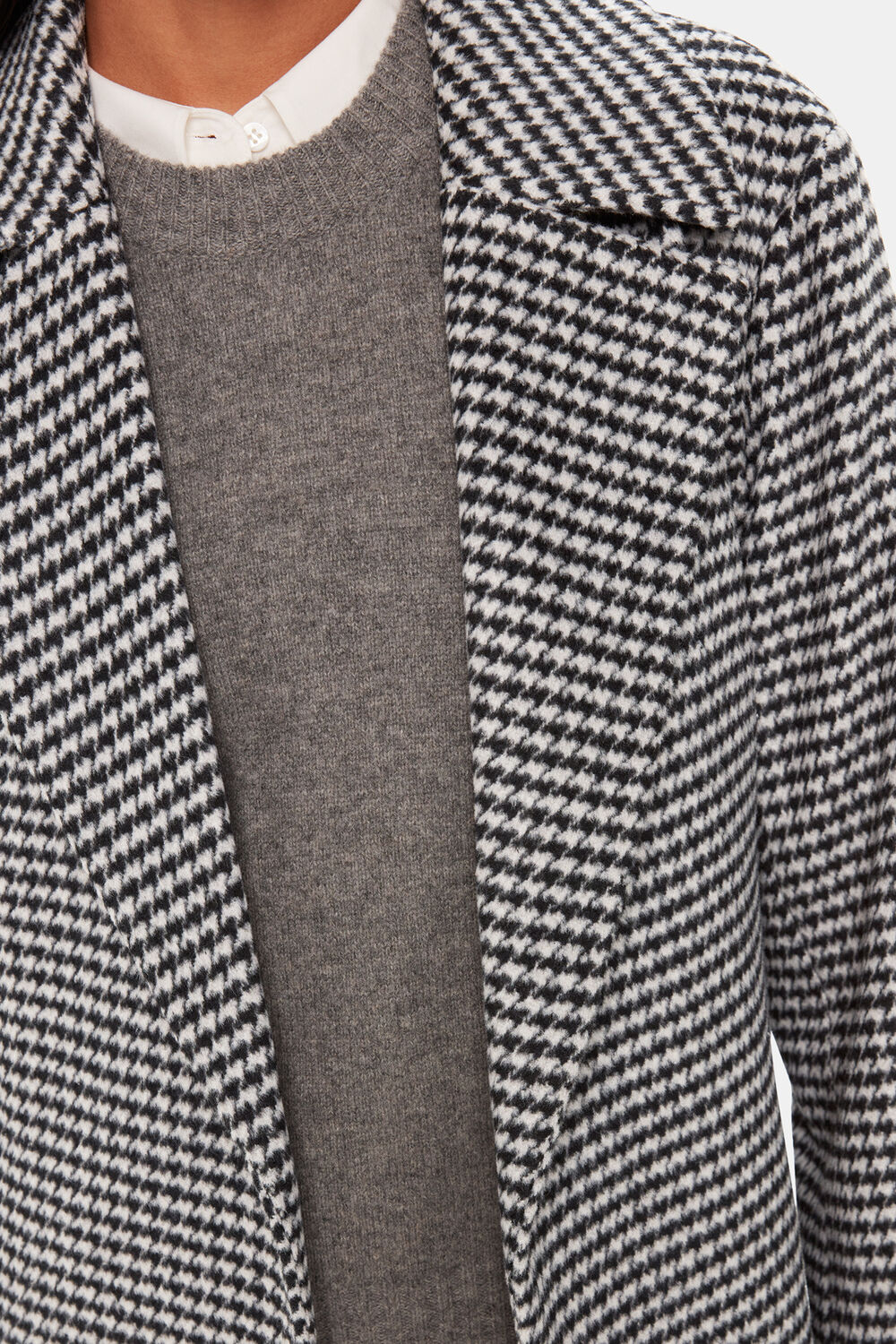 Celia Houndstooth Wrap Coat