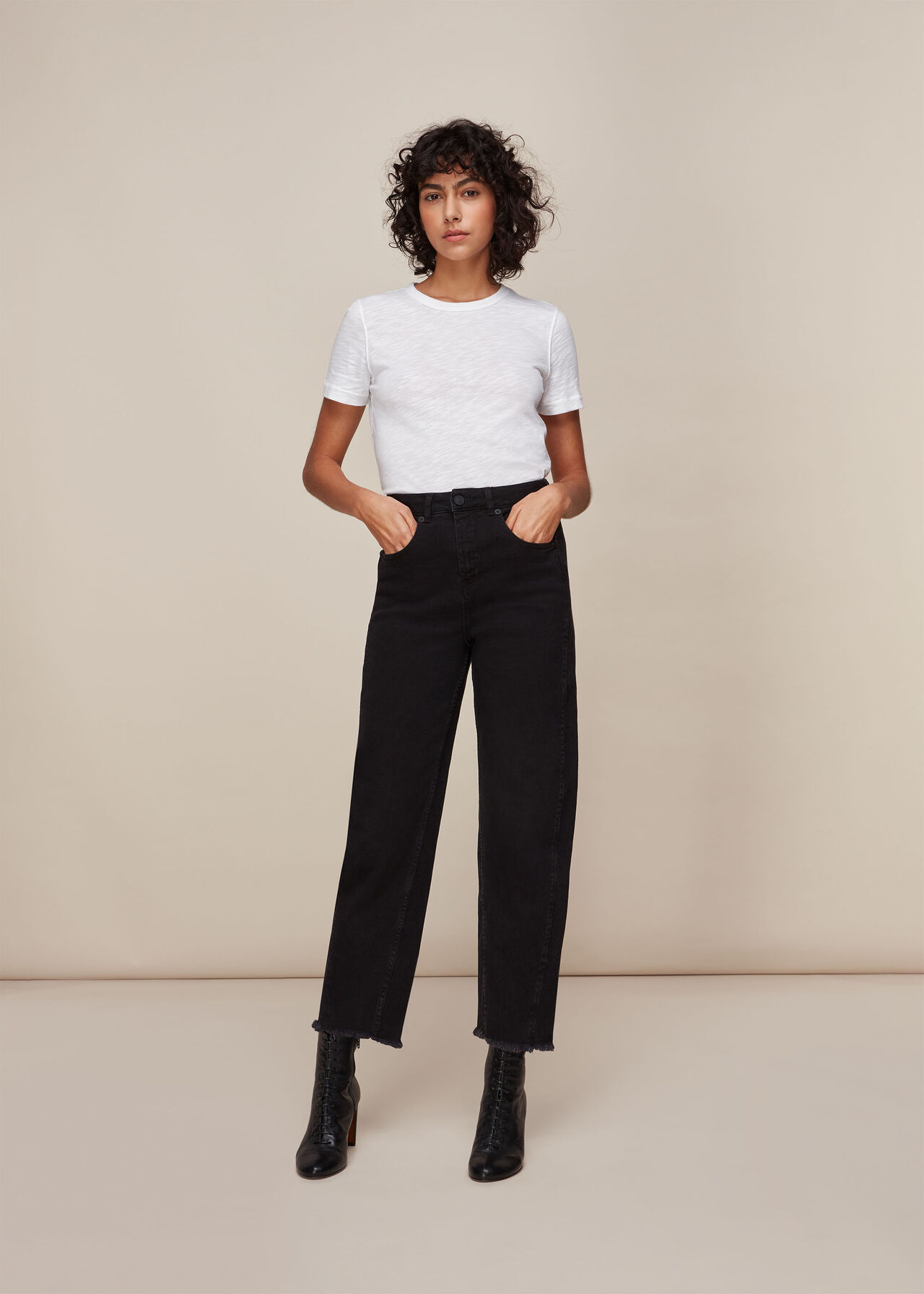 Whistles High Waist Barrel Leg Jean
