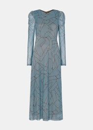 Striped Corners Mesh Dress