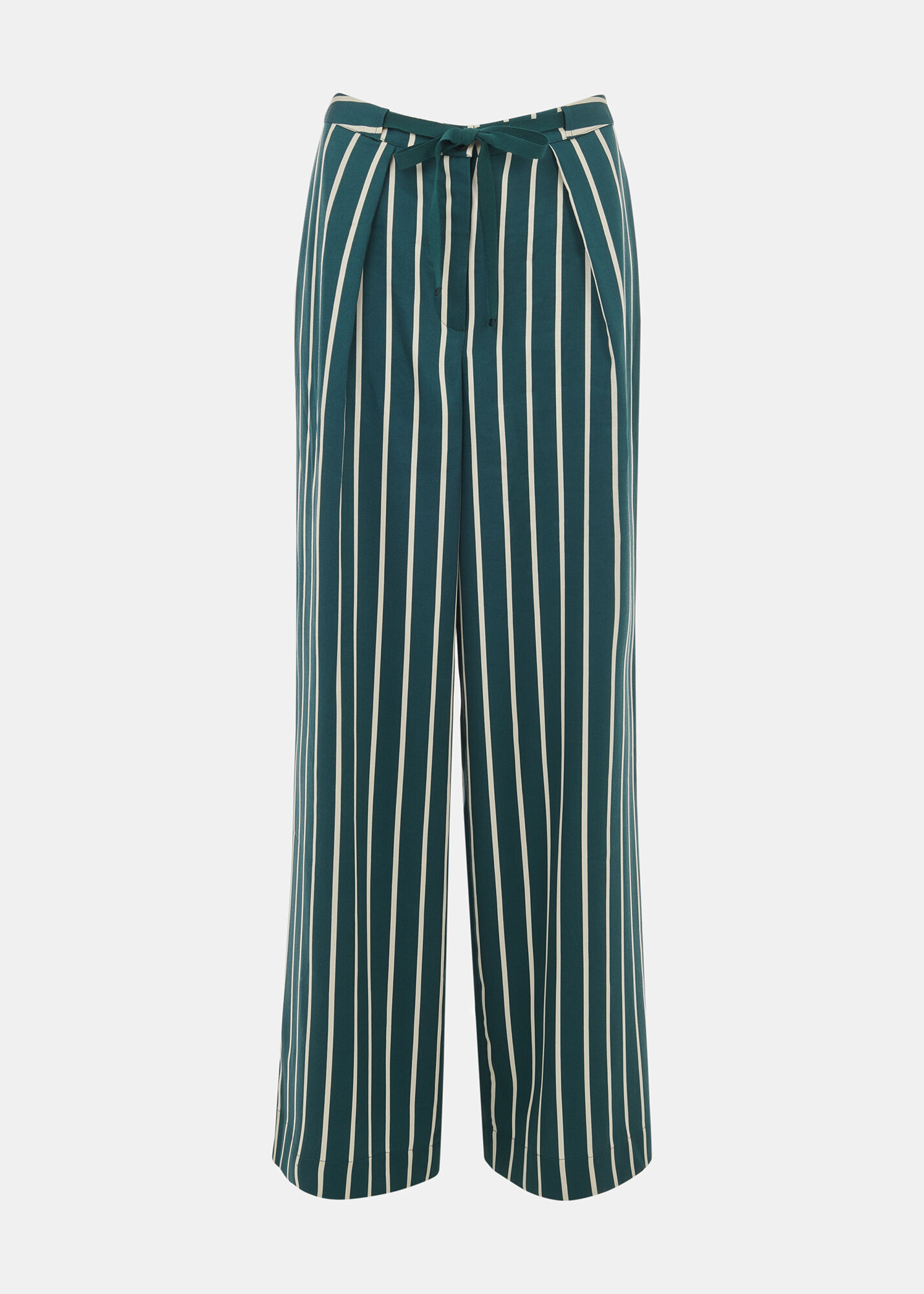 Green and clearance white striped trousers
