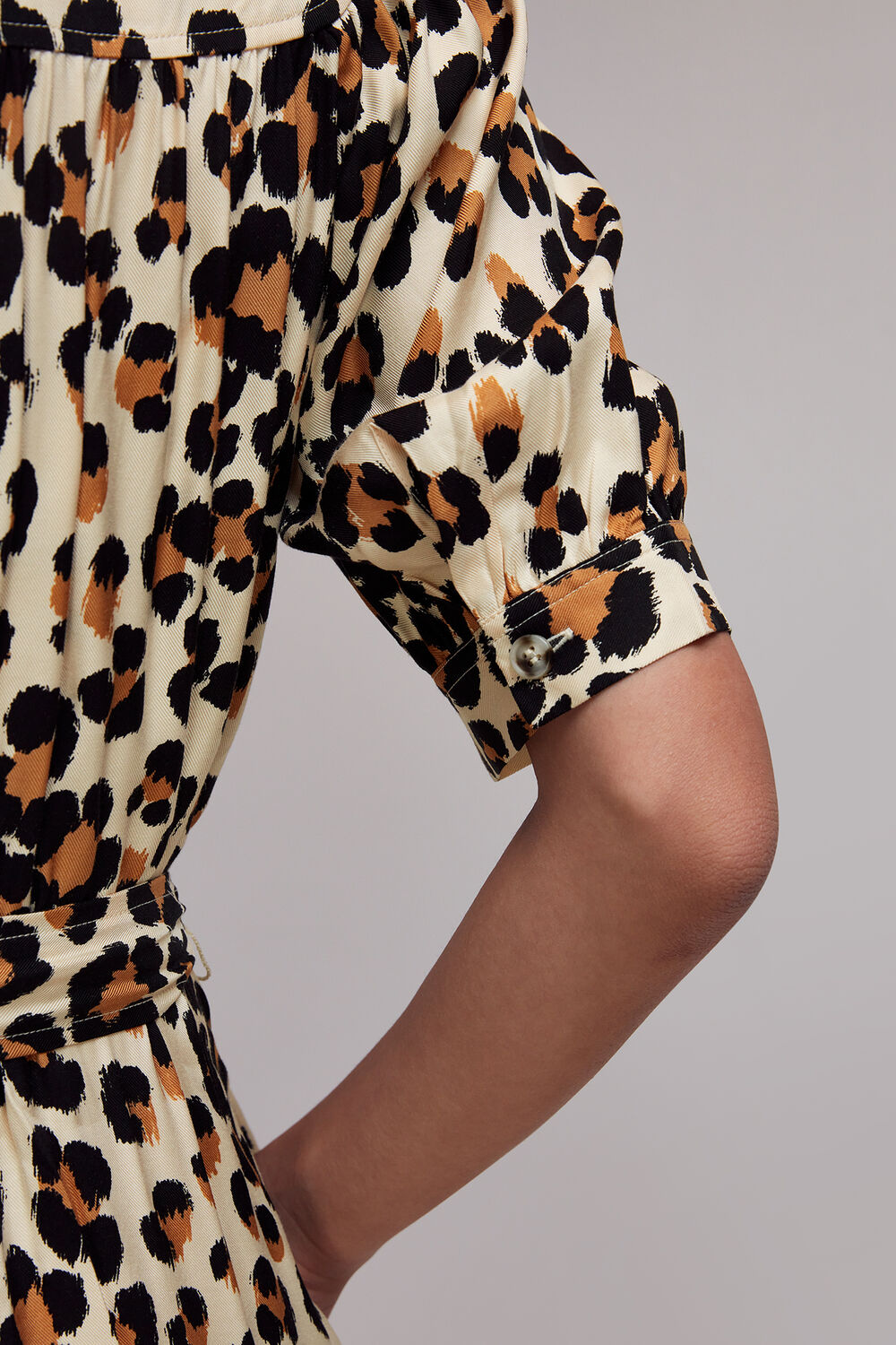 Painted Leopard Shirt Dress
