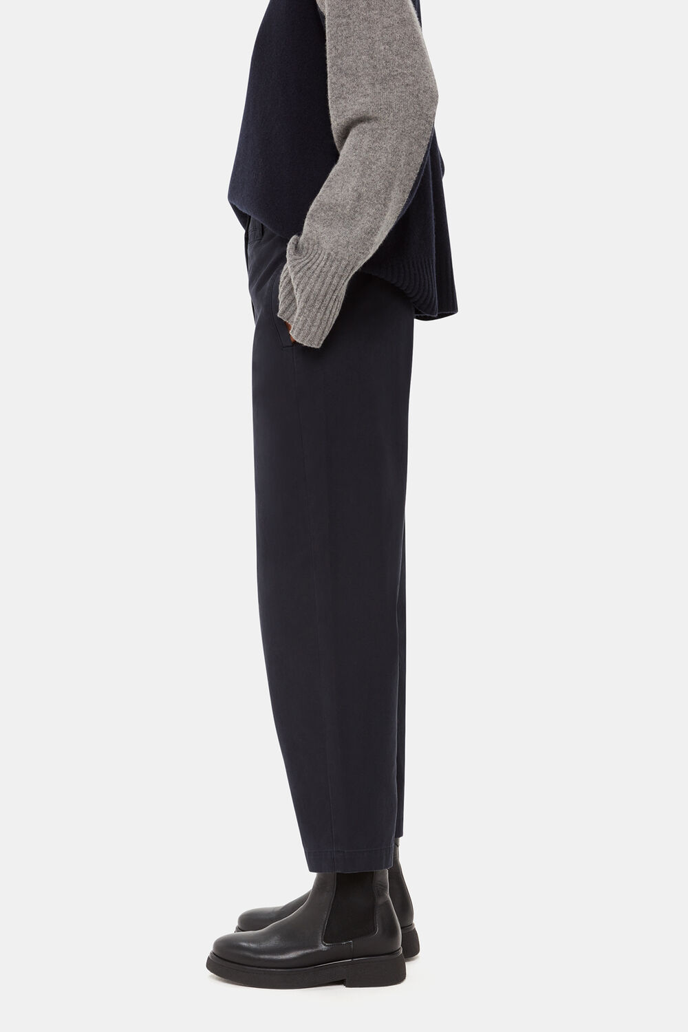 Washed Black Marie Elasticated Waist Chino