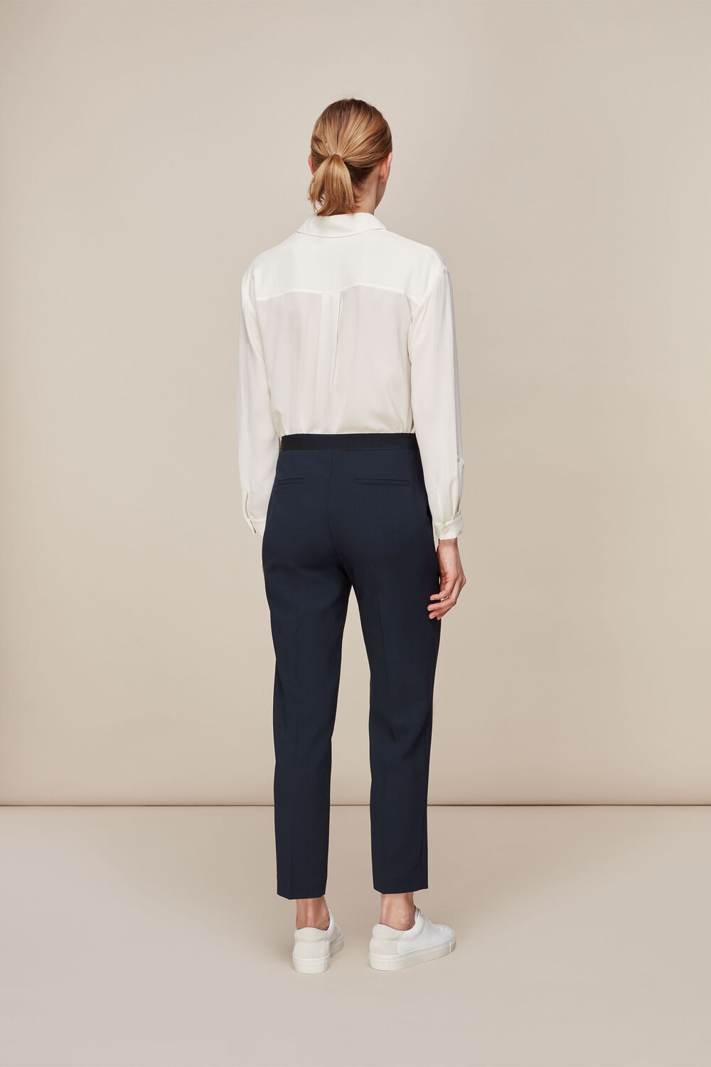 Anna Elasticated Waist Trouser Navy