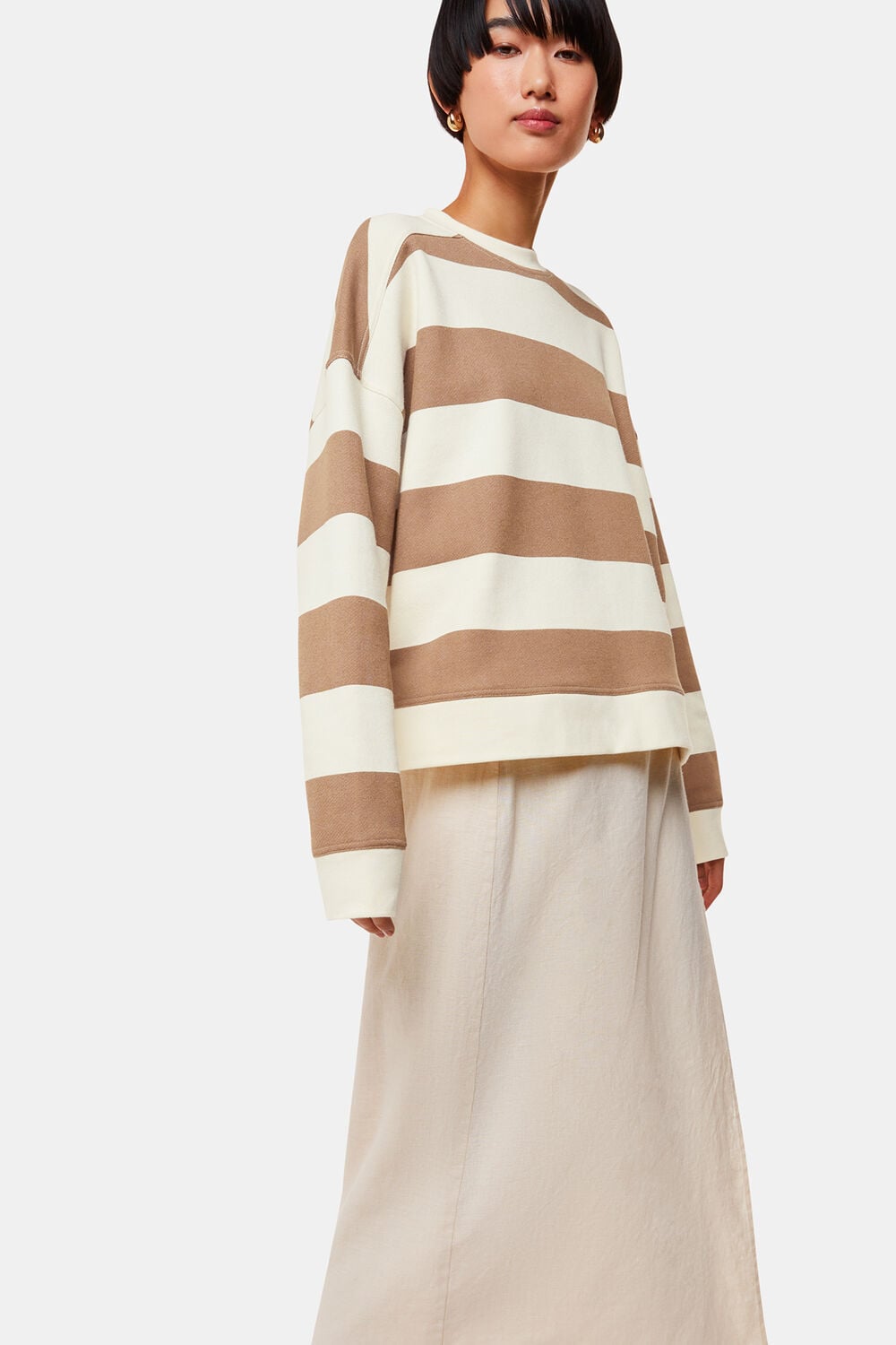Ivory Wide Stripe Sweat