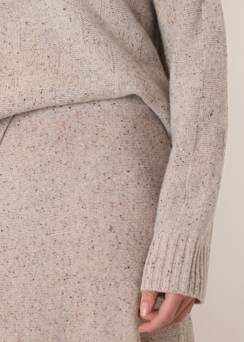 Wool Textured Midi Skirt