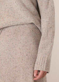 Wool Textured Midi Skirt