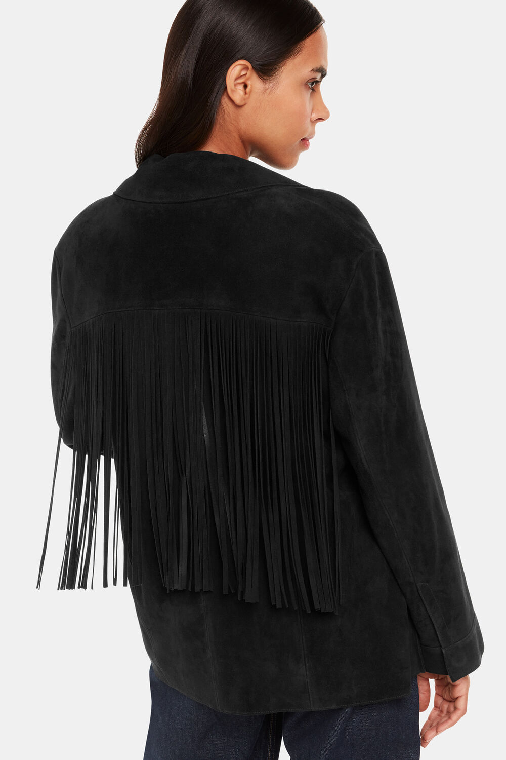 Black Lani Tassel Suede Jacket