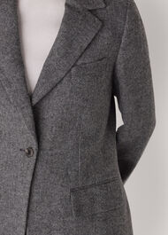 Petite Herringbone Wool Blend Blazer