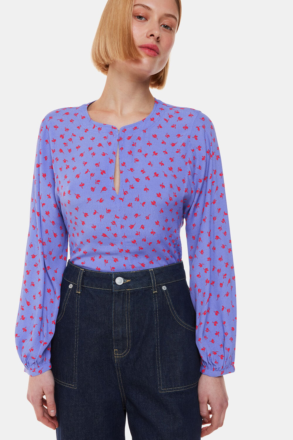 Purple Scattered Petals Blouse