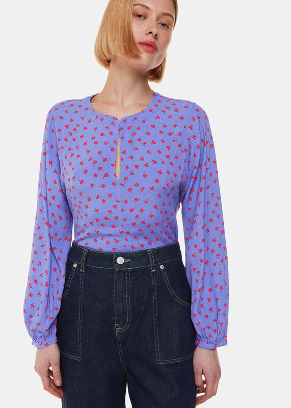 Purple Scattered Petals Blouse