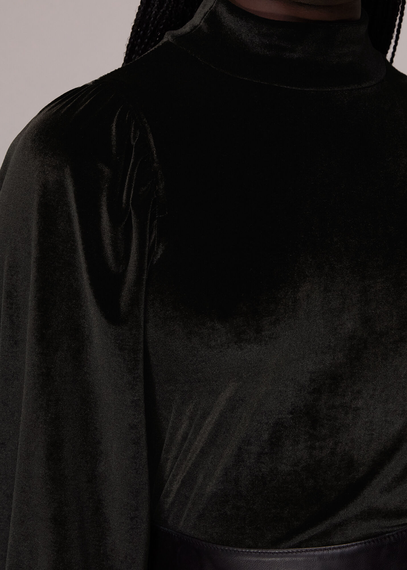 Turtleneck cheap velvet top
