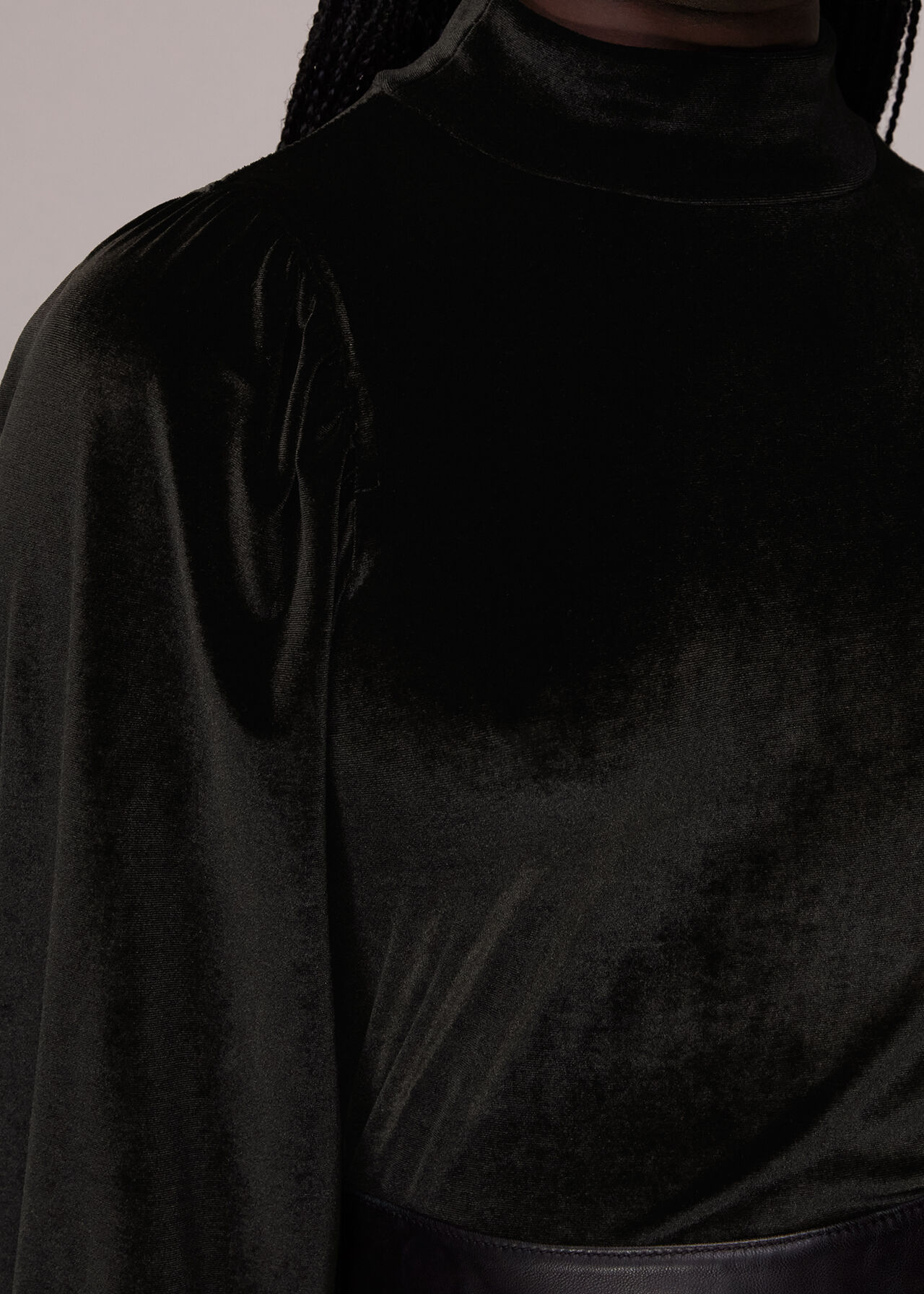 High Neck Velvet Top