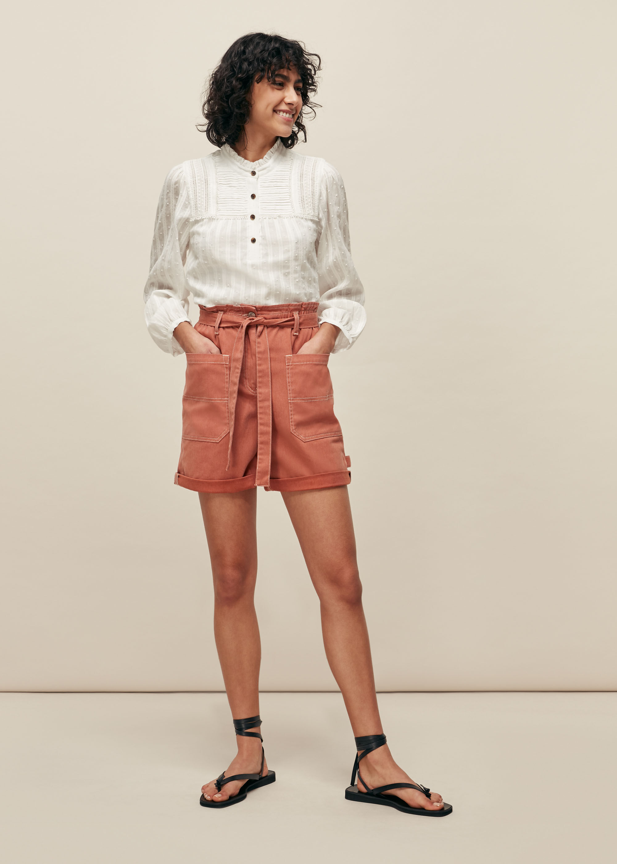 Tie waist shop short