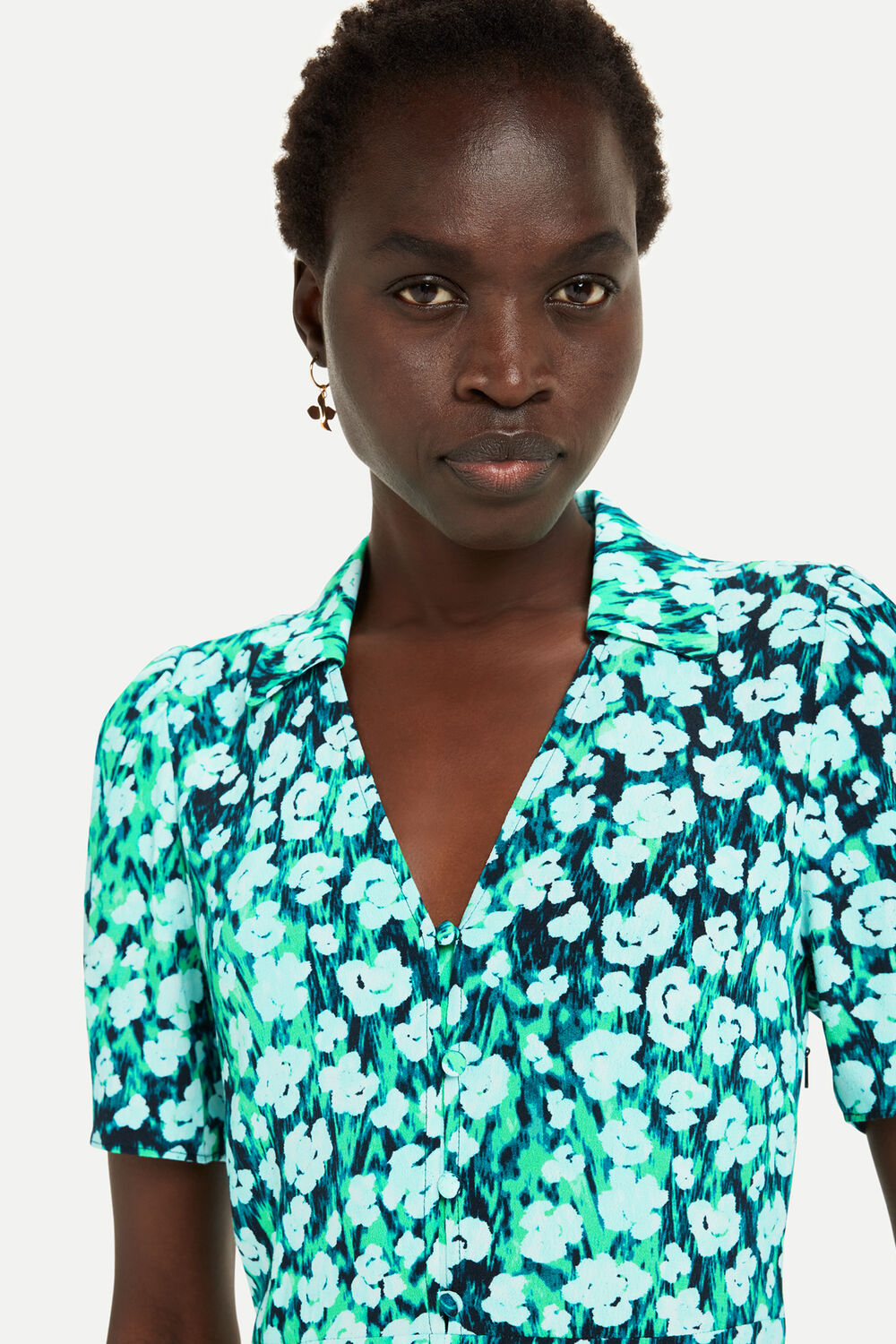 Green Floral Petal Rowan Dress