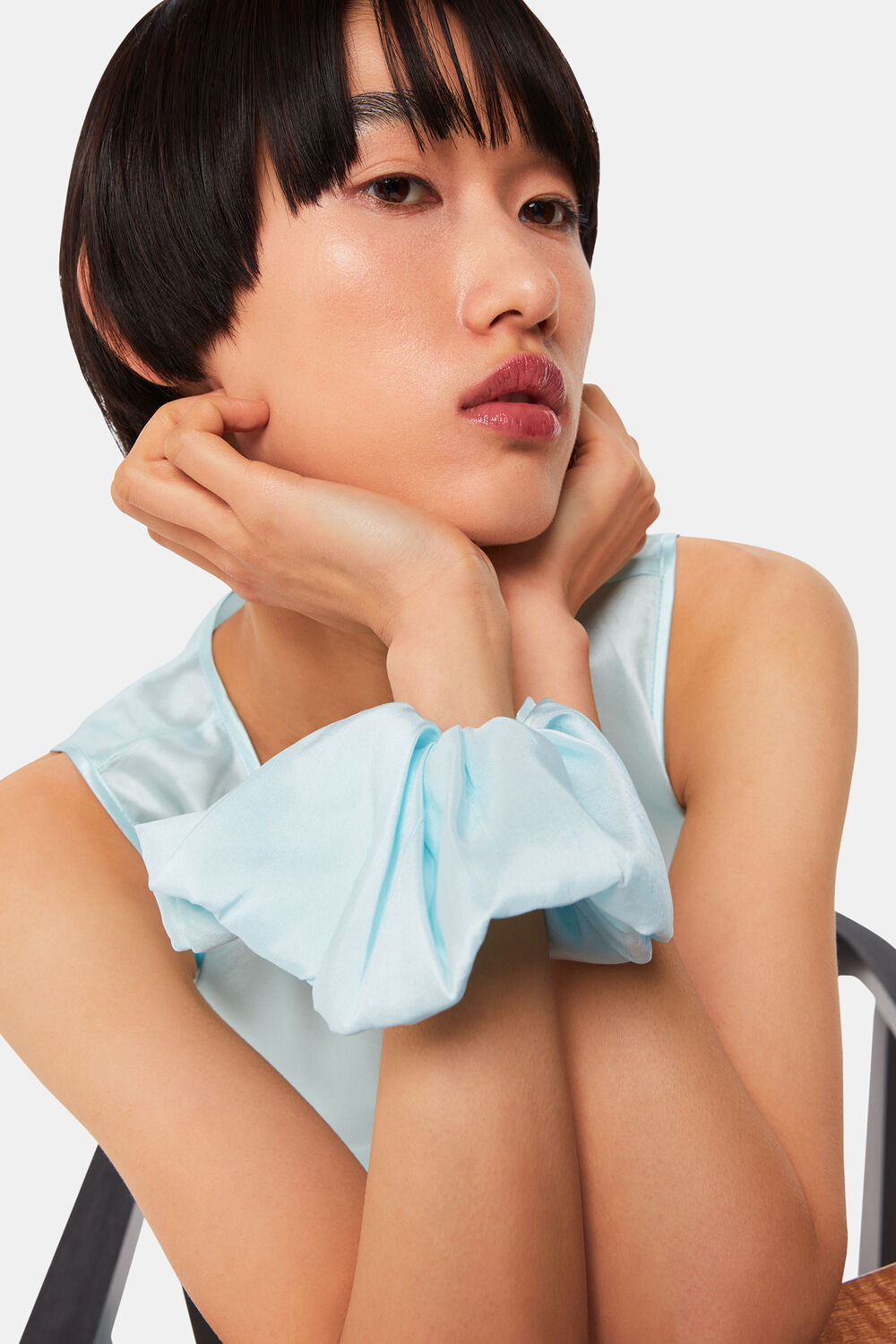 Pale Blue Hai Dupion Scrunchie Exclusive
