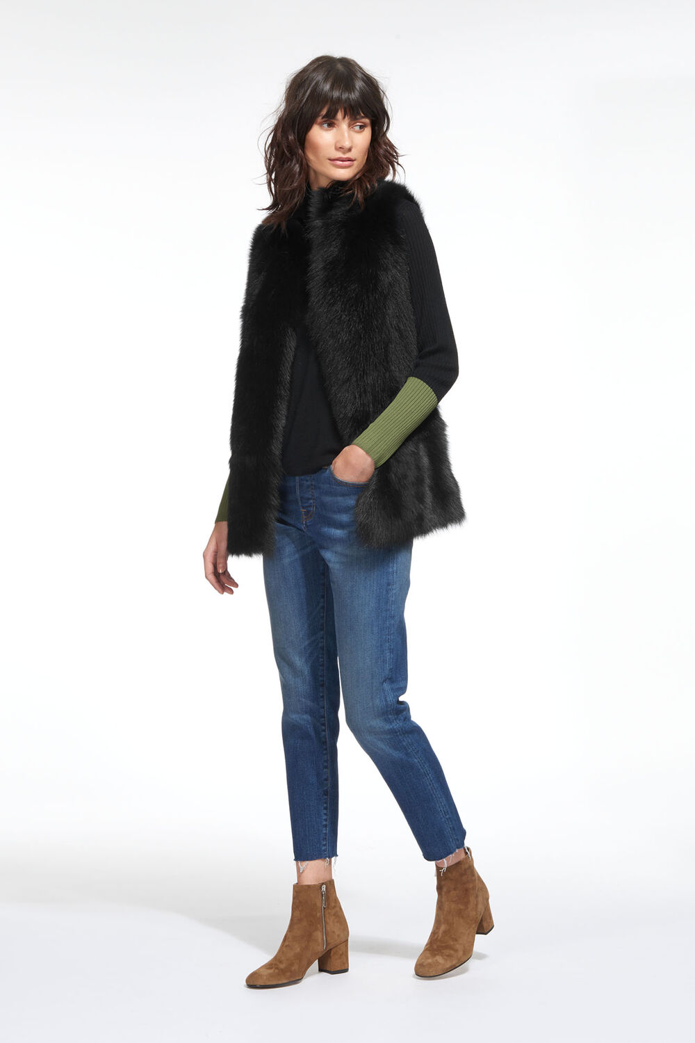 Black Sheepskin Reversible Gilet