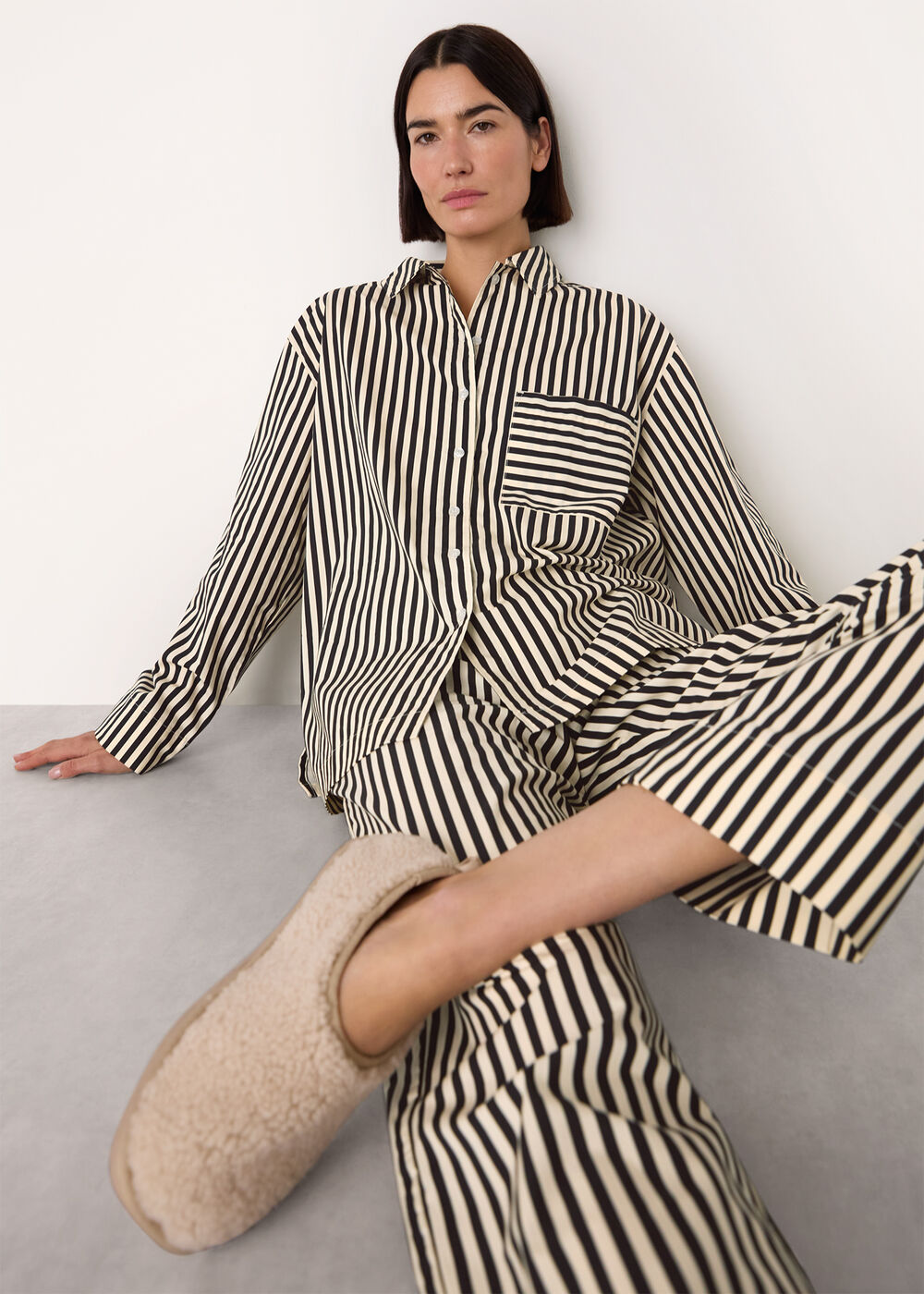 Cotton Stripe Pyjama Shirt
