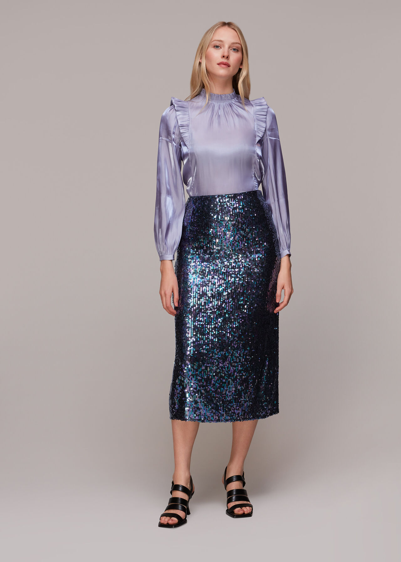 Sally Sequin Straight Skirt