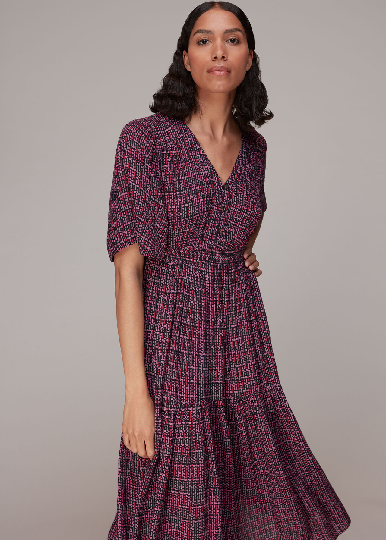 Bella Twist Dot Midi Dress