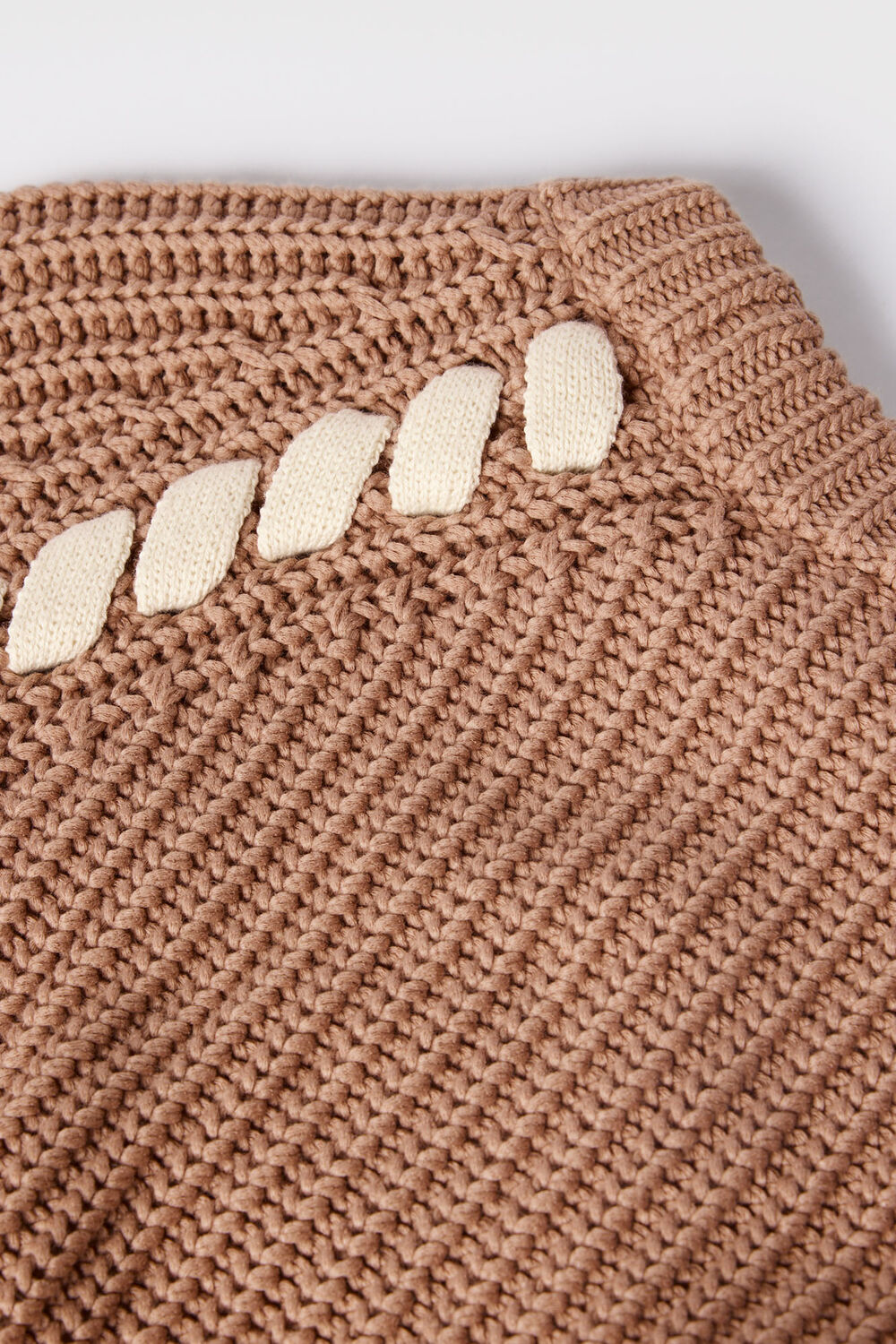 Taupe Lacing detail Crew Jumper