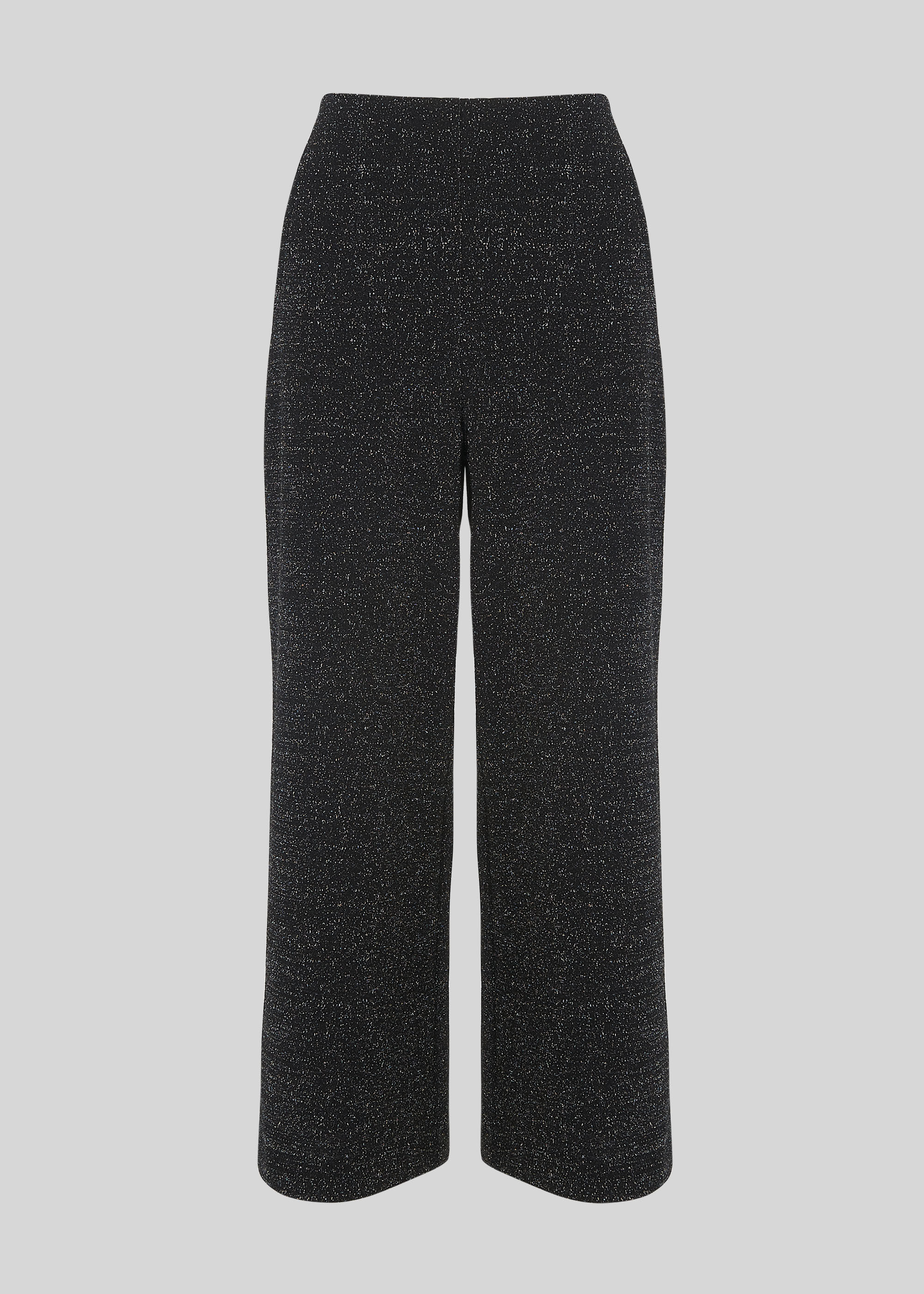 Black Metallic Wide Leg Trouser 