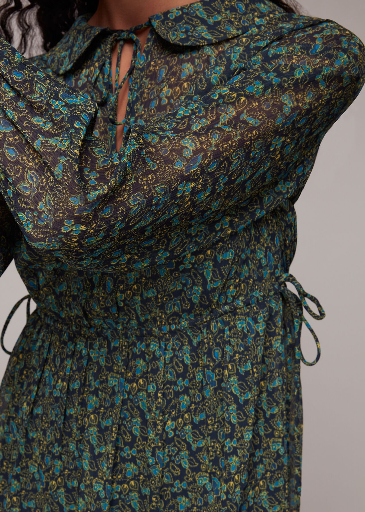 Stitch Floral Print Midi Dress
