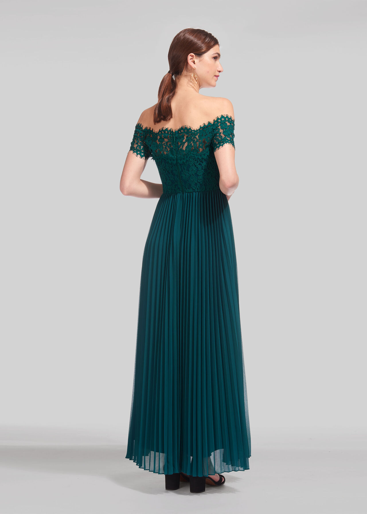 Bardot Lace Pleat Maxi Dress
