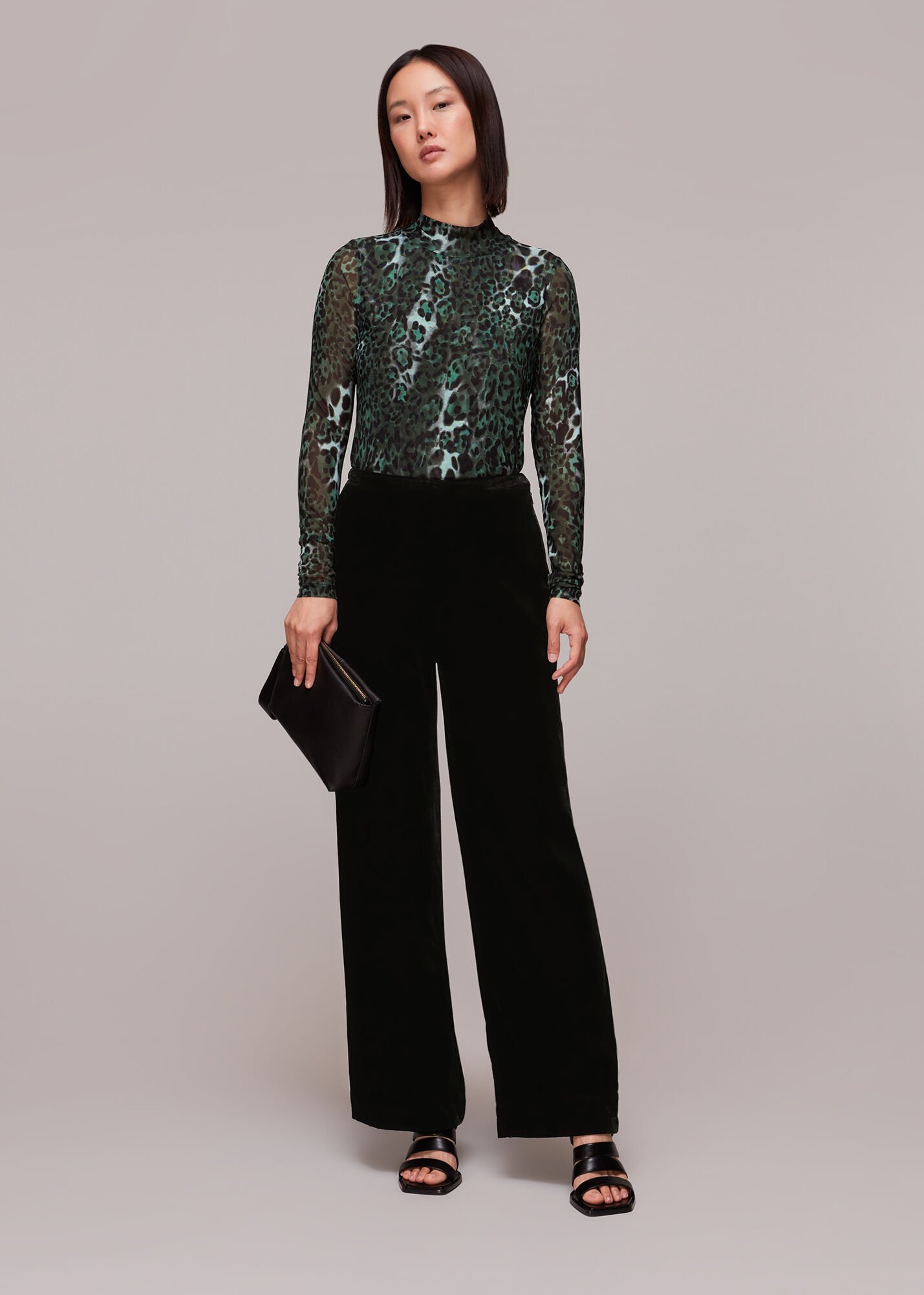 Velour Straight Leg Trousers  Bonmarché