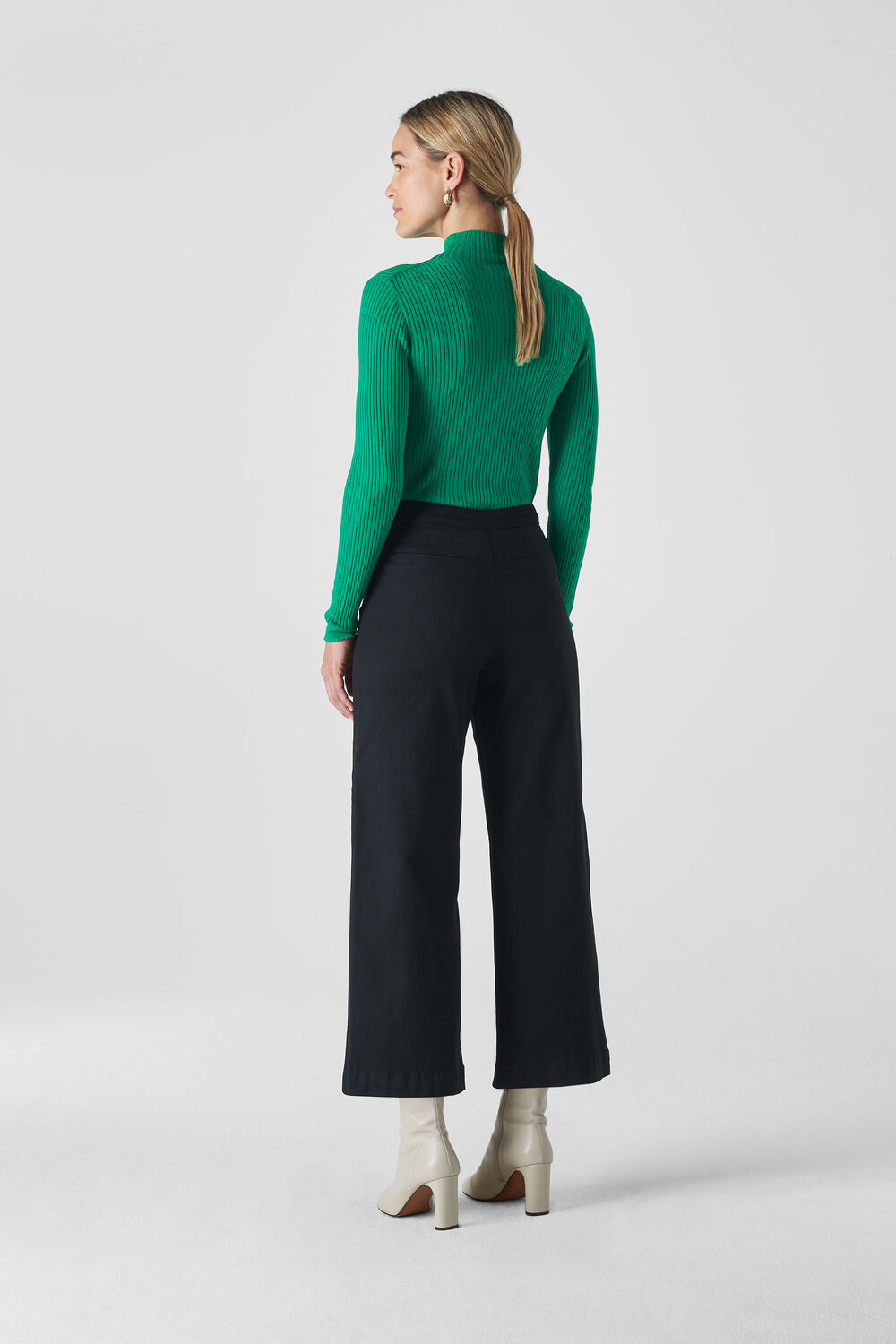 Carmen Ribbed High Neck Knit Green