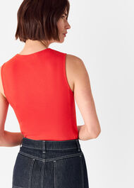 High Neck Rib Detail Tee