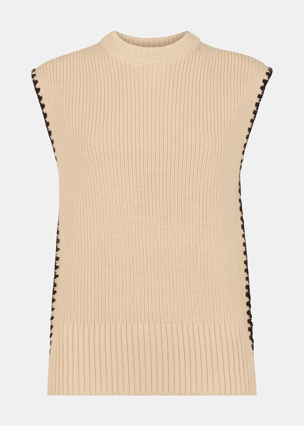 Blanket Stitch Wool Mix Tank