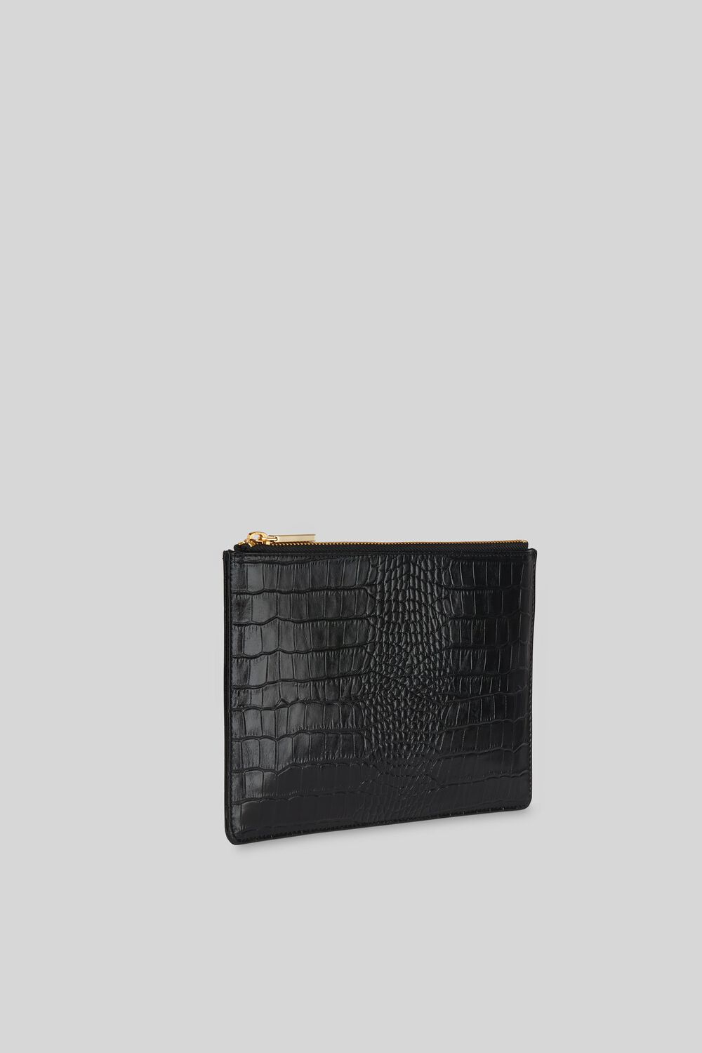 Shiny Croc Small Clutch Black