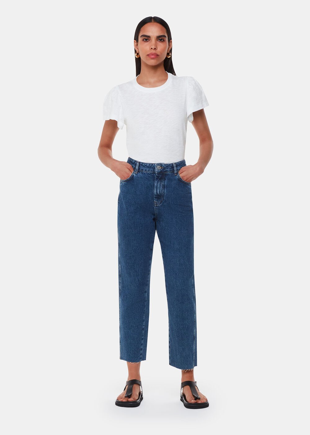 Cotton Frill Sleeve T Shirt