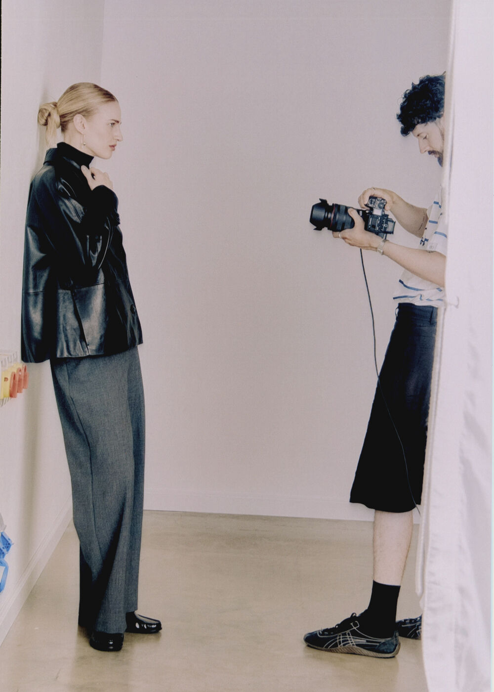 Short Leather Trench