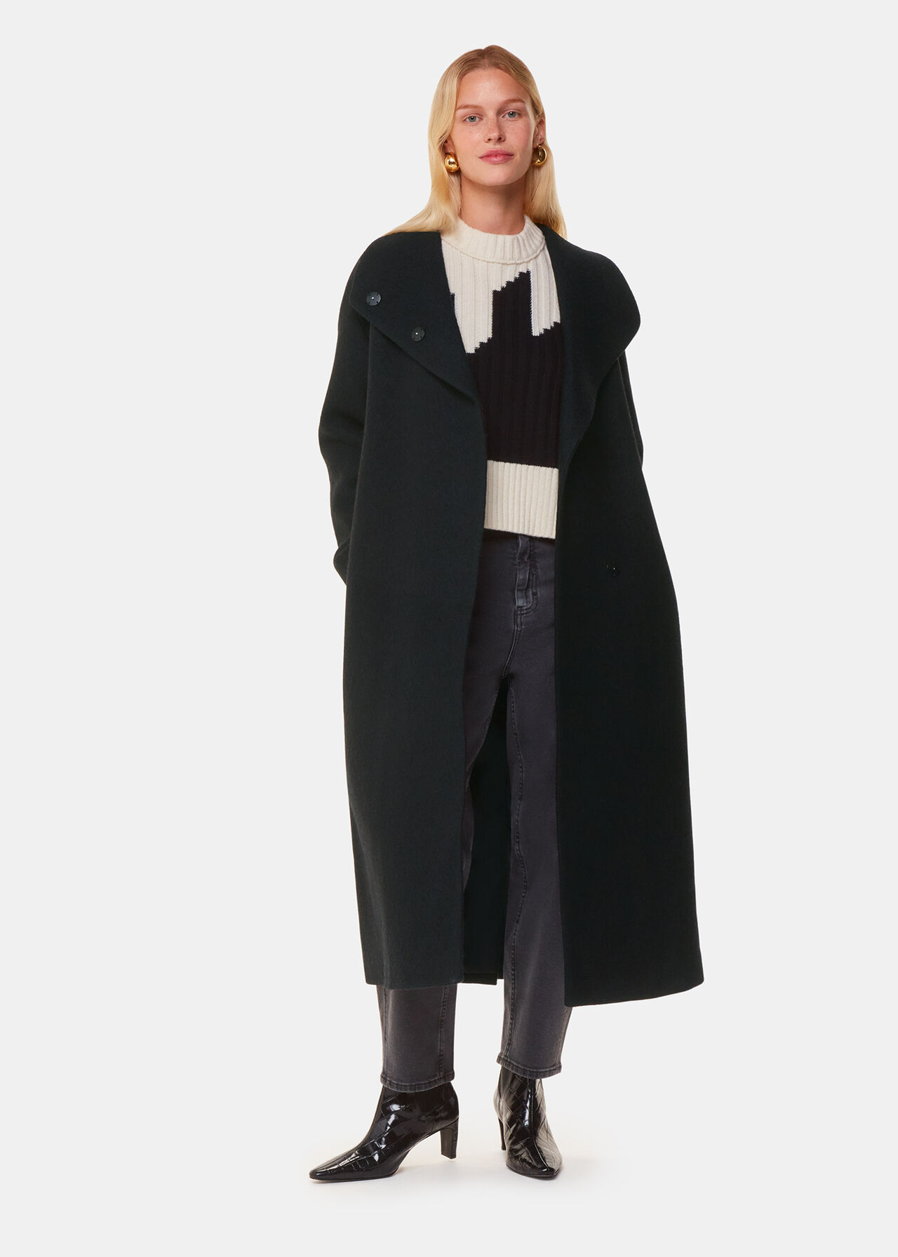 Whistles Morgan Funnel Neck Coat Whistles Morgan Funnel Neck Coat