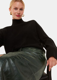Delia Croc Leather Skirt