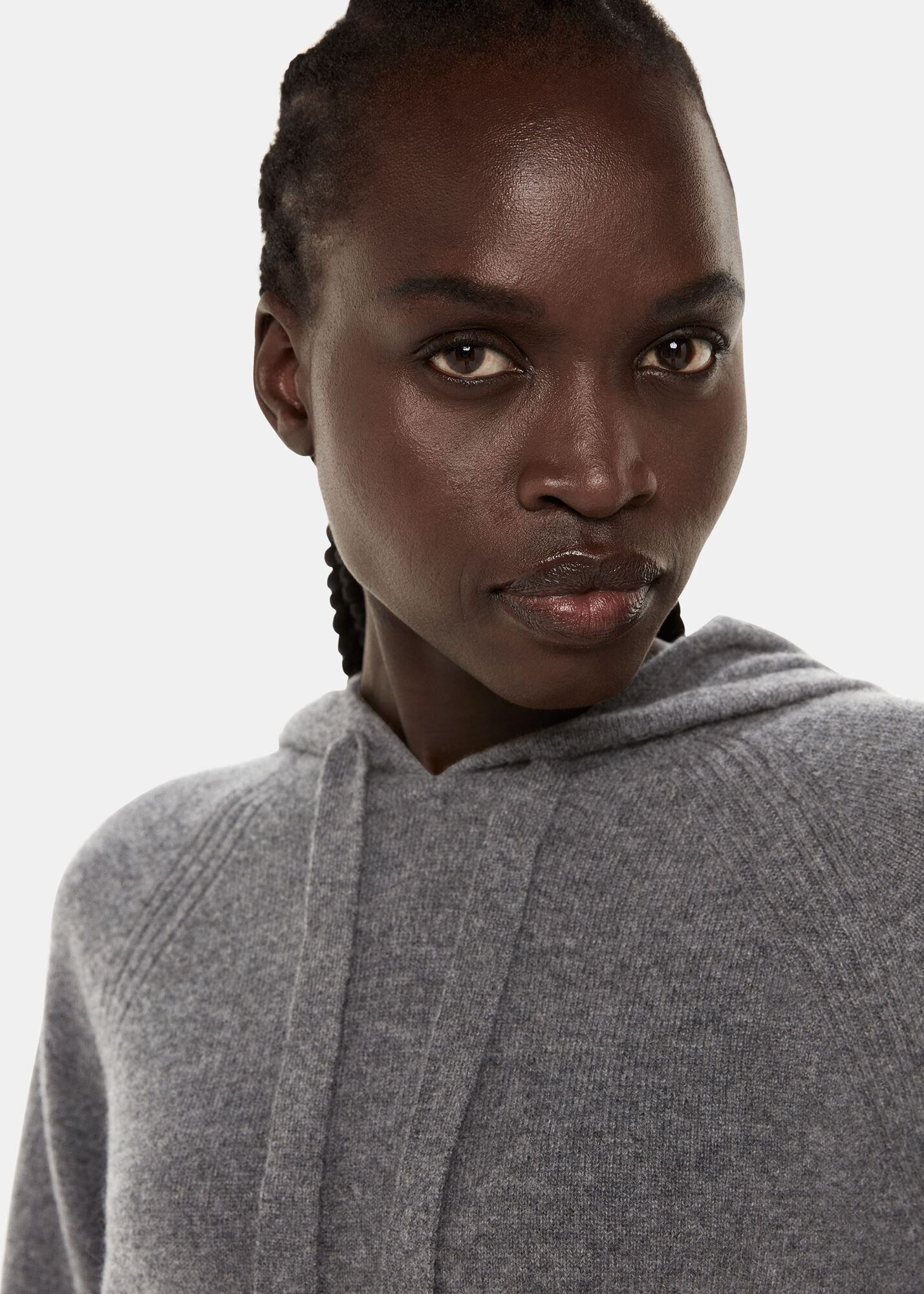 Grey cashmere hoodie womens clearance