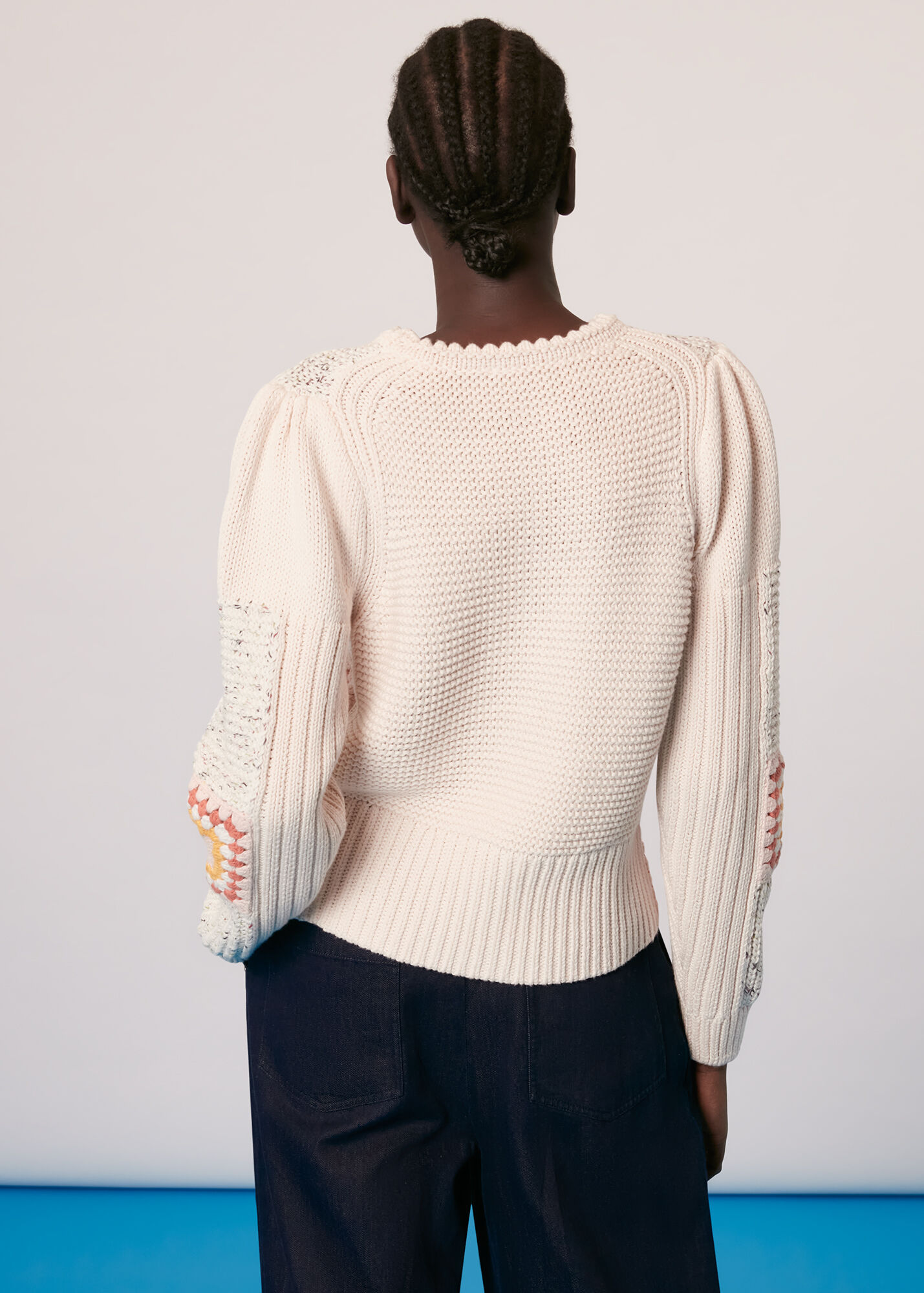 Multicolour Patchwork Crochet Jumper WHISTLES