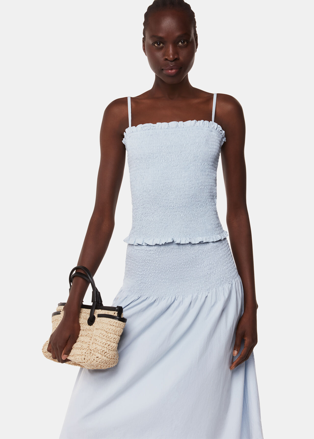 Louisa Smocked Midi Skirt