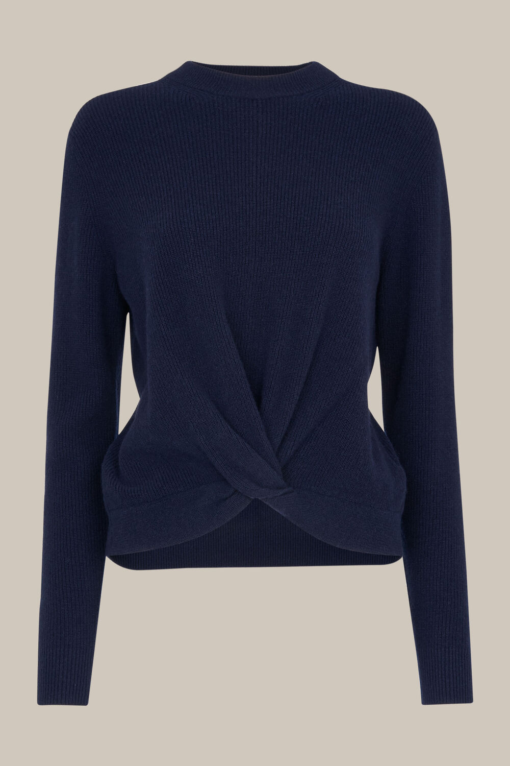 Twist Front Wool Cashmere Knit