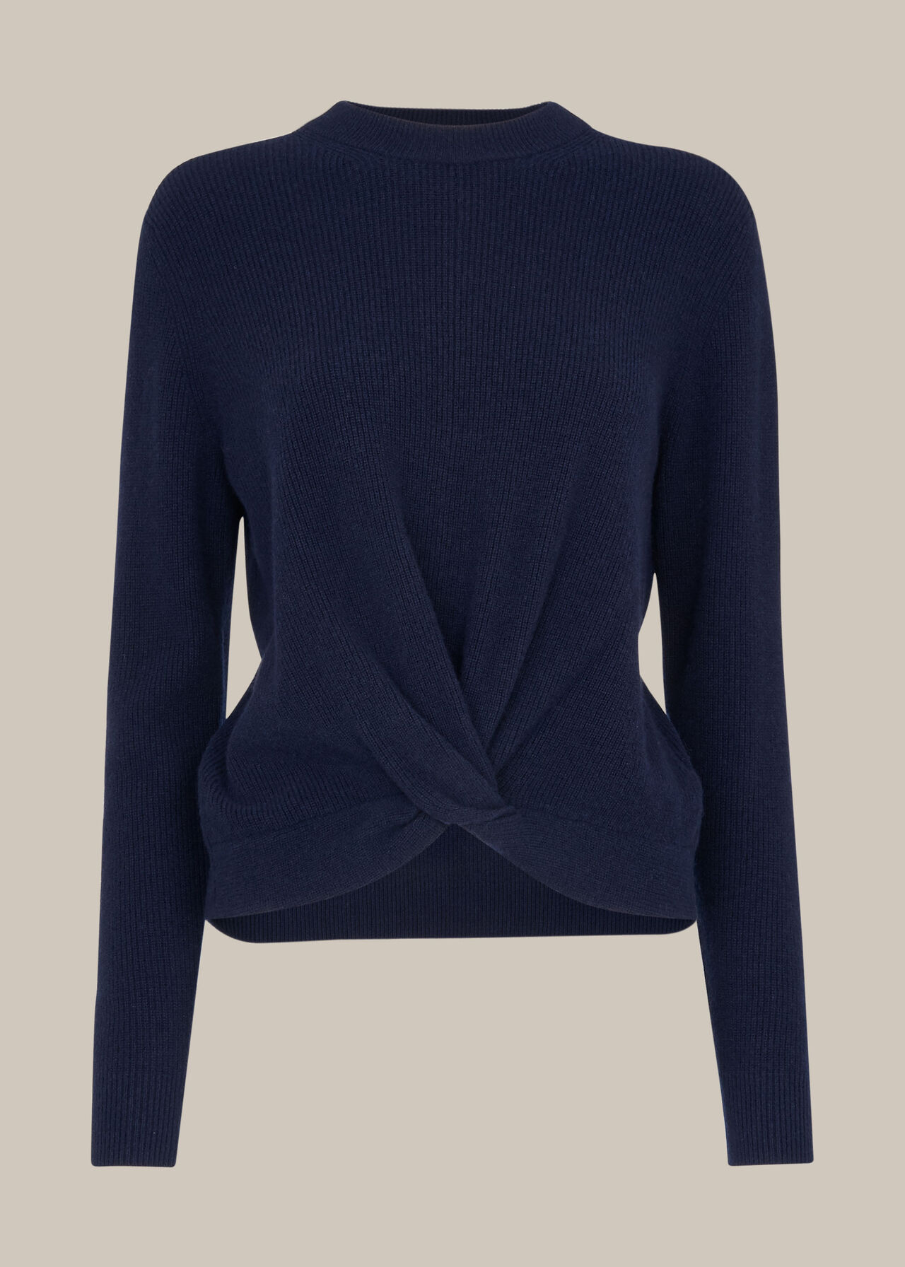 Twist Front Wool Cashmere Knit